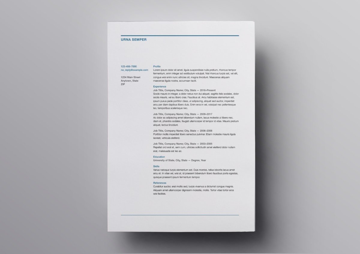 ms word resume templates for mac